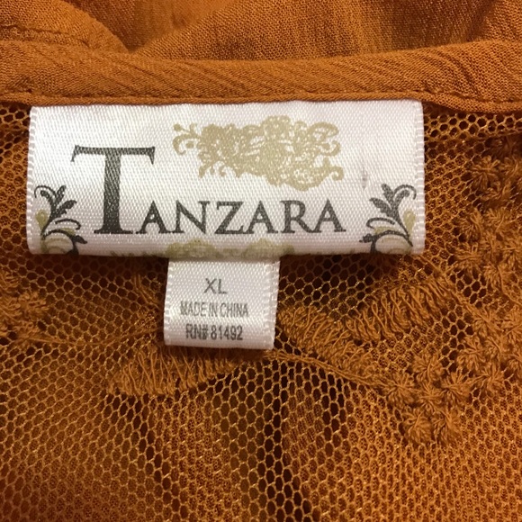 Tarzana mustard sz XL Lace top boho bohemian - Picture 6 of 7